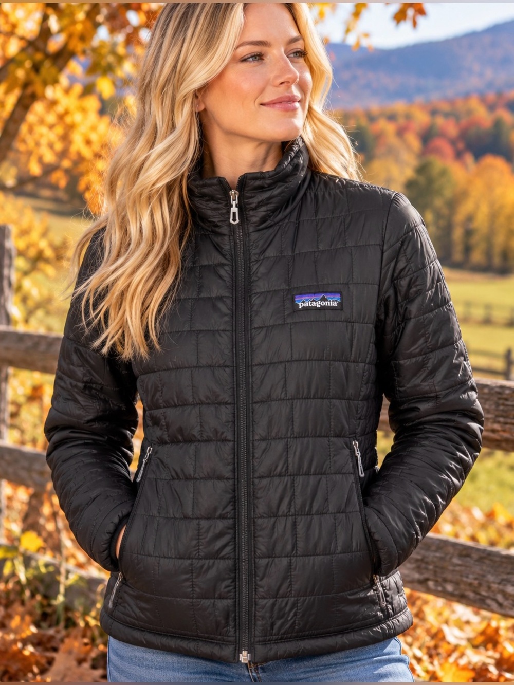 Patagonia Nano Puff Zip Jacket Womens S Black Primaloft Insulated Quilted READ